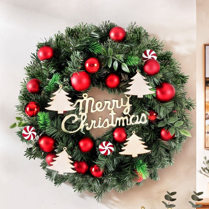 Jingle Jollys Occasions > Christmas > Christmas Wreaths & Garlands Jingle Jollys Christmas Wreath 40CM Xmas Garland Baubles Ornaments Party Decor