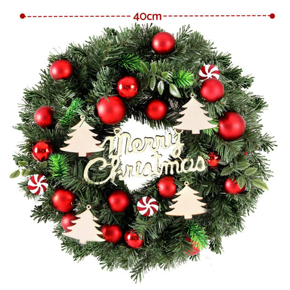 Jingle Jollys Occasions > Christmas > Christmas Wreaths & Garlands Jingle Jollys Christmas Wreath 40CM Xmas Garland Baubles Ornaments Party Decor