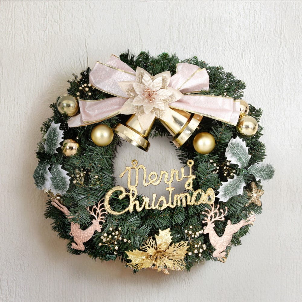 Jingle Jollys Occasions > Christmas > Christmas Wreaths & Garlands Jingle Jollys Christmas Wreath 60CM Garland Flowers Baubles Party Decorations