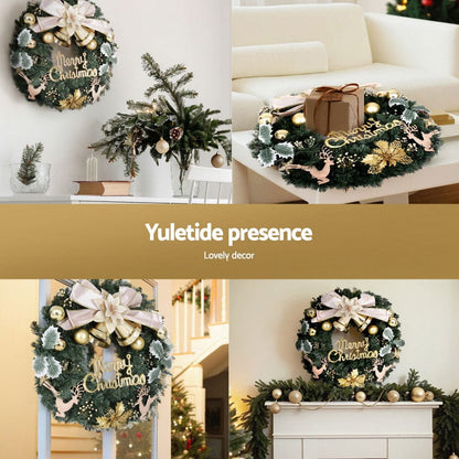 Jingle Jollys Occasions > Christmas > Christmas Wreaths & Garlands Jingle Jollys Christmas Wreath 60CM Garland Flowers Baubles Party Decorations
