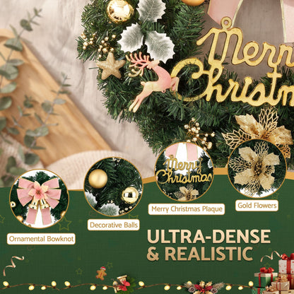 Jingle Jollys Occasions > Christmas > Christmas Wreaths & Garlands Jingle Jollys Christmas Wreath 60CM Garland Flowers Baubles Party Decorations