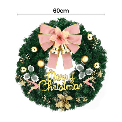 Jingle Jollys Occasions > Christmas > Christmas Wreaths & Garlands Jingle Jollys Christmas Wreath 60CM Garland Flowers Baubles Party Decorations