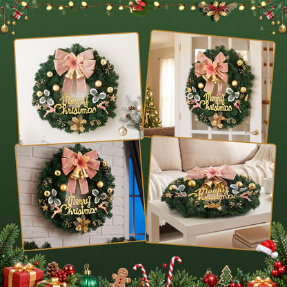 Jingle Jollys Occasions > Christmas > Christmas Wreaths & Garlands Jingle Jollys Christmas Wreath 60CM Garland Flowers Baubles Party Decorations