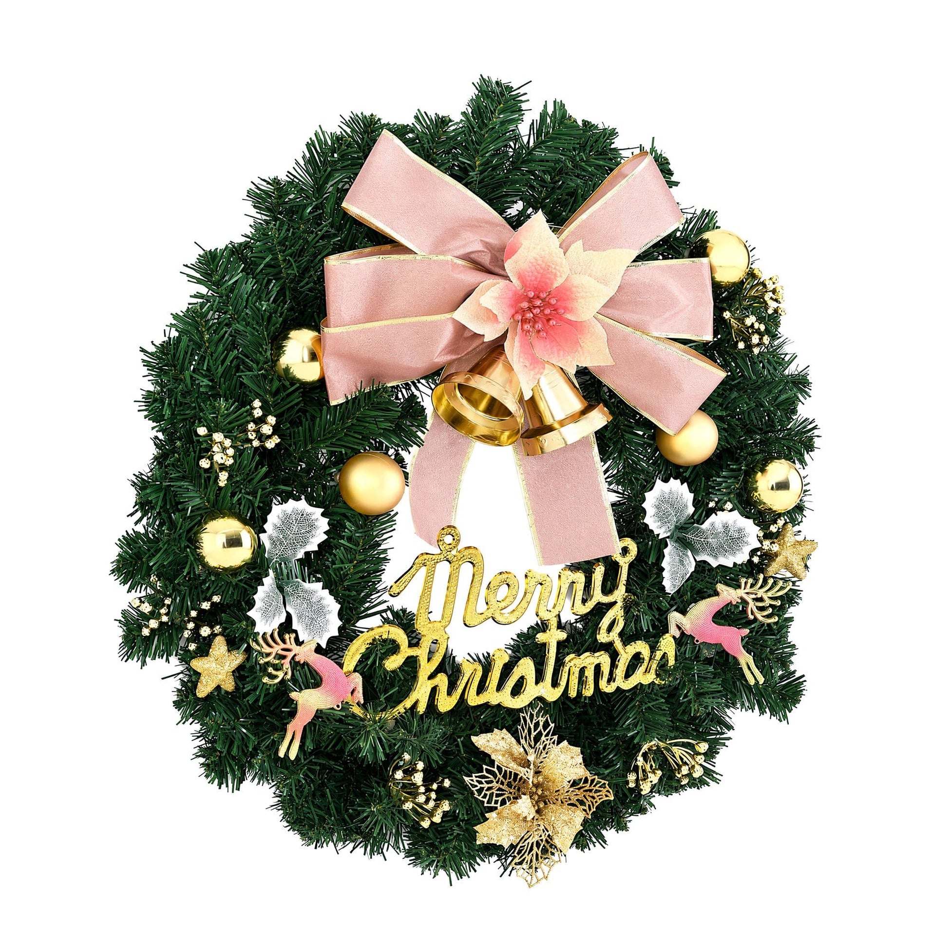 Jingle Jollys Occasions > Christmas > Christmas Wreaths & Garlands Jingle Jollys Christmas Wreath 60CM Garland Flowers Baubles Party Decorations