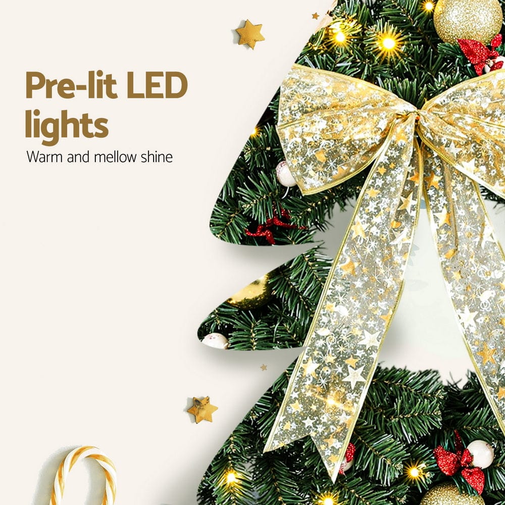 Jingle Jollys Occasions > Christmas > Christmas Wreaths & Garlands Jingle Jollys Christmas Wreath 60CM LED Garland Berries Bow Baubles Xmas Decor