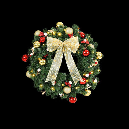Jingle Jollys Occasions > Christmas > Christmas Wreaths & Garlands Jingle Jollys Christmas Wreath 60CM LED Garland Berries Bow Baubles Xmas Decor