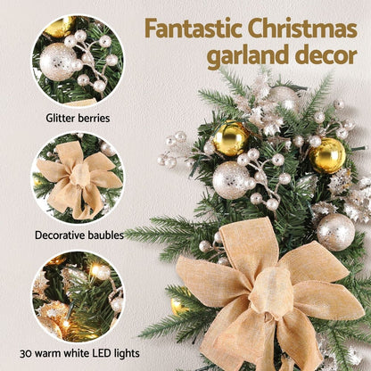 Jingle Jollys Occasions > Christmas > Christmas Wreaths & Garlands Jingle Jollys Hanging Christmas Garland 45cm Staircase Door Party Decor