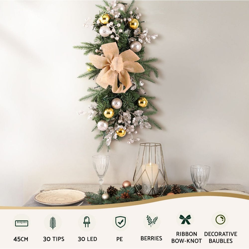 Jingle Jollys Occasions > Christmas > Christmas Wreaths & Garlands Jingle Jollys Hanging Christmas Garland 45cm Staircase Door Party Decor