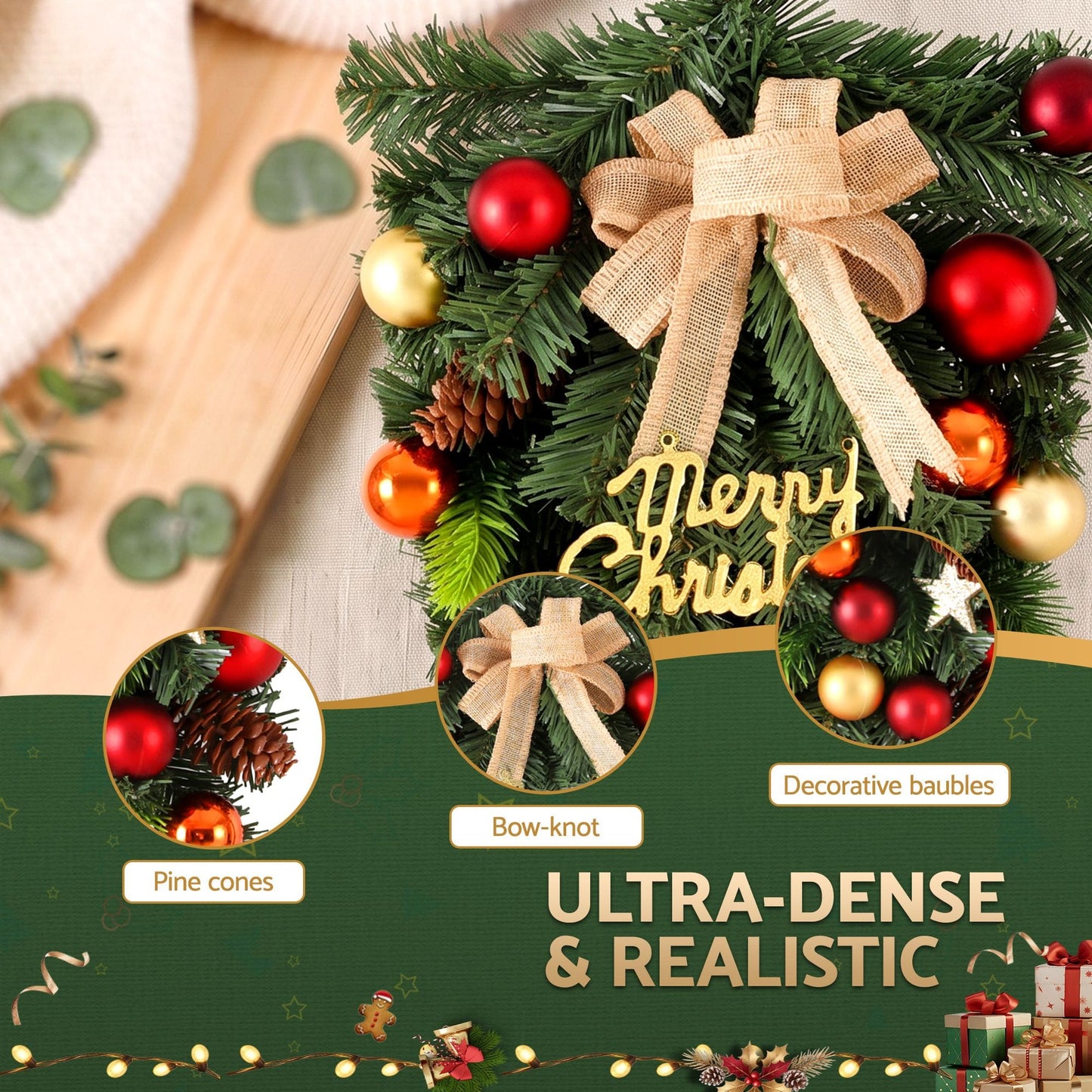 Jingle Jollys Occasions > Christmas > Christmas Wreaths & Garlands Jingle Jollys Hanging Christmas Garland 50CM Ornaments Party Decorations