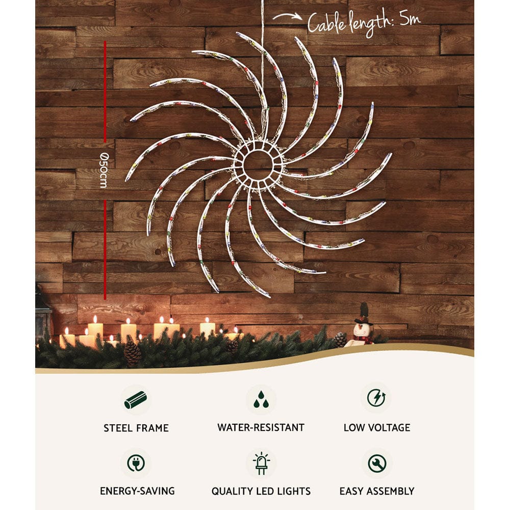 Jingle Jollys Occasions > Christmas > Outdoor Decorations & Lights 0.5M Christmas Lights 128 LED Spin Motif Light Decorations Jingle Jollys