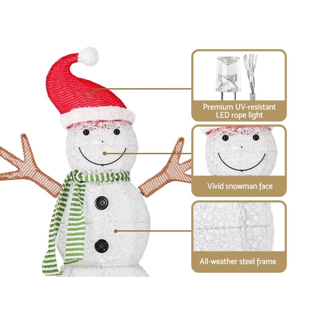 Jingle Jollys Occasions > Christmas > Outdoor Decorations & Lights 0.97M Christmas Lights Snowman 80 LED Decorations Jingle Jollys