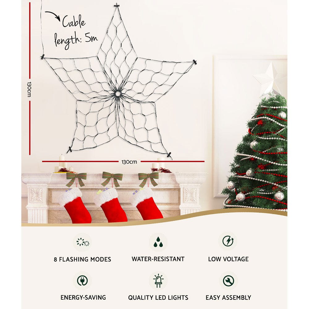 Jingle Jollys Occasions > Christmas > Outdoor Decorations & Lights 1.3M Christmas Lights 130 LED Snow Motif Light Decorations Jingle Jollys