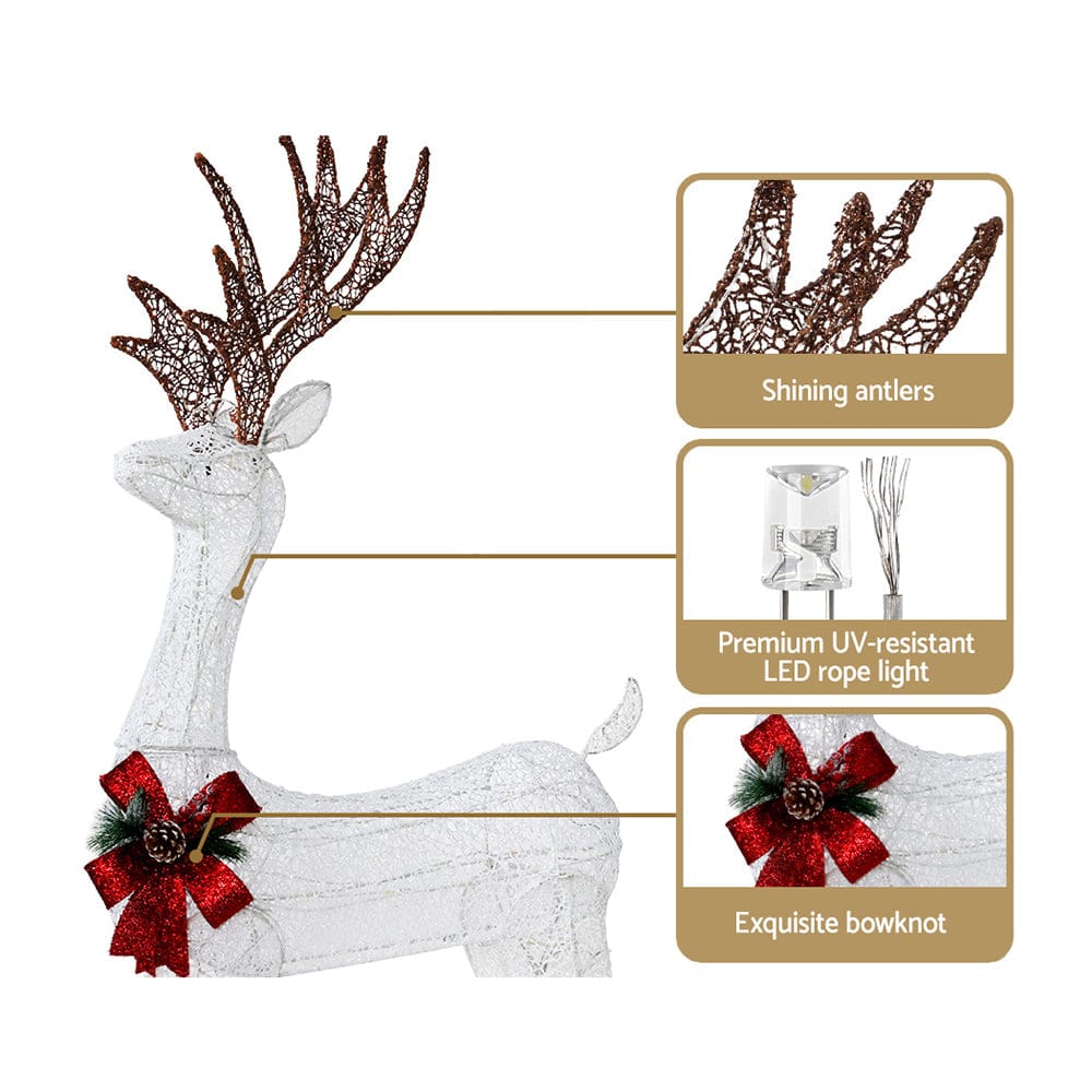 Jingle Jollys Occasions > Christmas > Outdoor Decorations & Lights 1.5M Christmas Lights Reindeer 100 LED Decorations Jingle Jollys