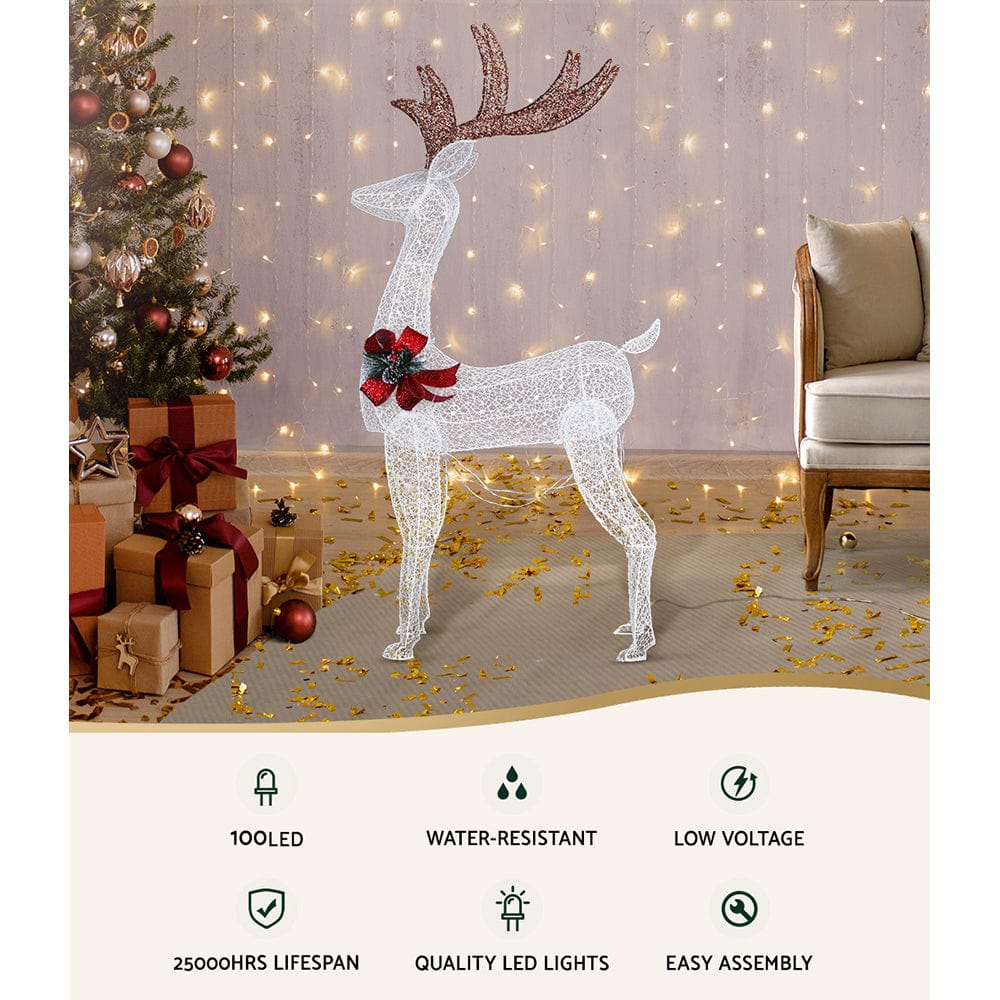 Jingle Jollys Occasions > Christmas > Outdoor Decorations & Lights 1.5M Christmas Lights Reindeer 100 LED Decorations Jingle Jollys