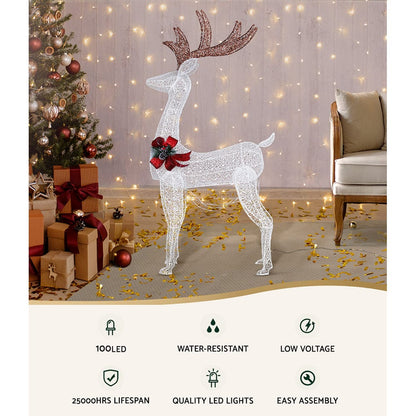 Jingle Jollys Occasions > Christmas > Outdoor Decorations & Lights 1.5M Christmas Lights Reindeer 100 LED Decorations Jingle Jollys