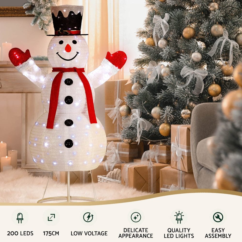 Jingle Jollys Occasions > Christmas > Outdoor Decorations & Lights 1.7M Christmas Lights 200 LED Fairy Light Snowman Decorations Jingle Jollys