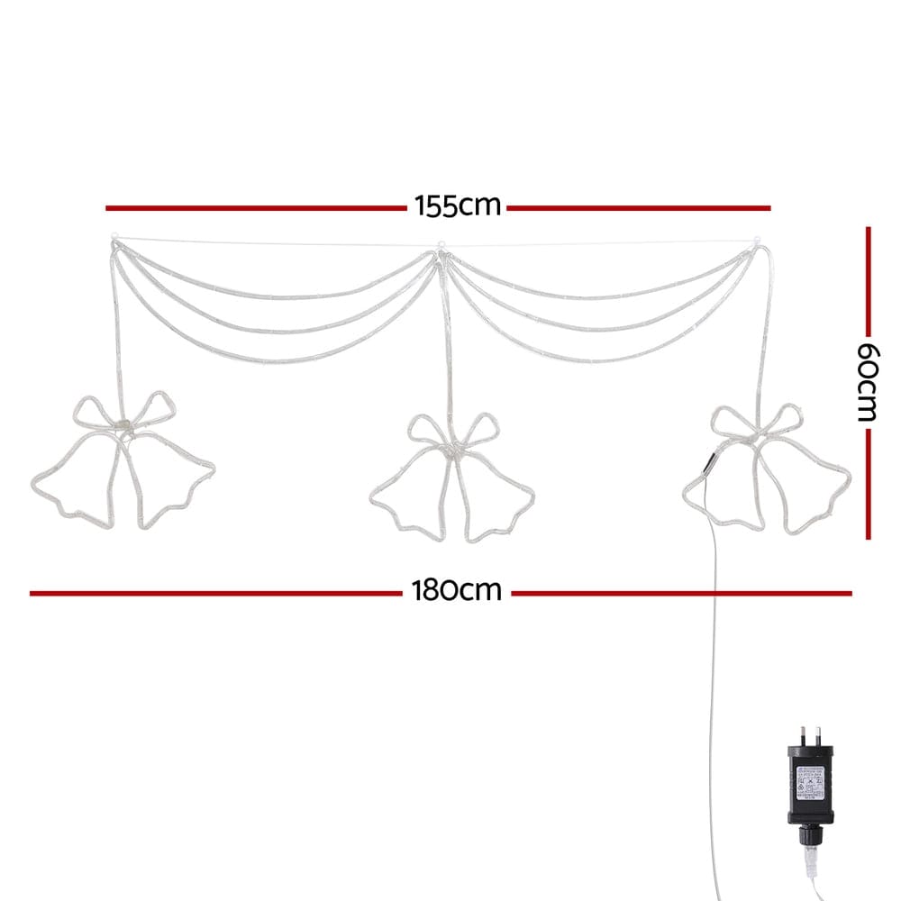 Jingle Jollys Occasions > Christmas > Outdoor Decorations & Lights 1.8M Christmas Lights 288 LED Bell Motif Light Decorations Jingle Jollys