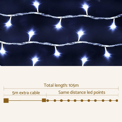 Jingle Jollys Occasions > Christmas > Outdoor Decorations & Lights 100M Christmas Lights String Fairy Light 500 LED Cool White Jingle Jollys