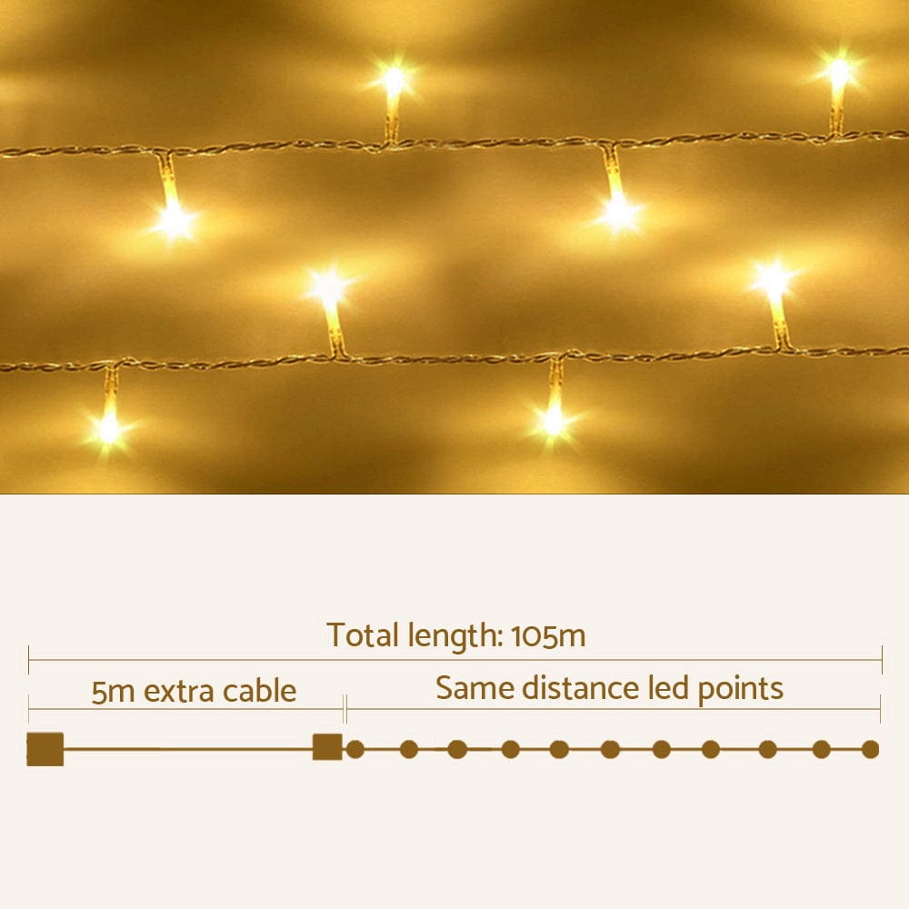 Jingle Jollys Occasions > Christmas > Outdoor Decorations & Lights 100M Christmas Lights String Fairy Light 500 LED Warm White Jingle Jollys