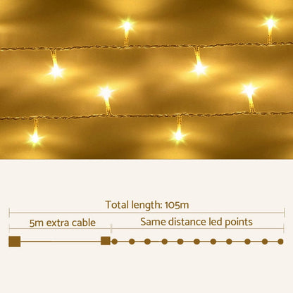 Jingle Jollys Occasions > Christmas > Outdoor Decorations & Lights 100M Christmas Lights String Fairy Light 500 LED Warm White Jingle Jollys