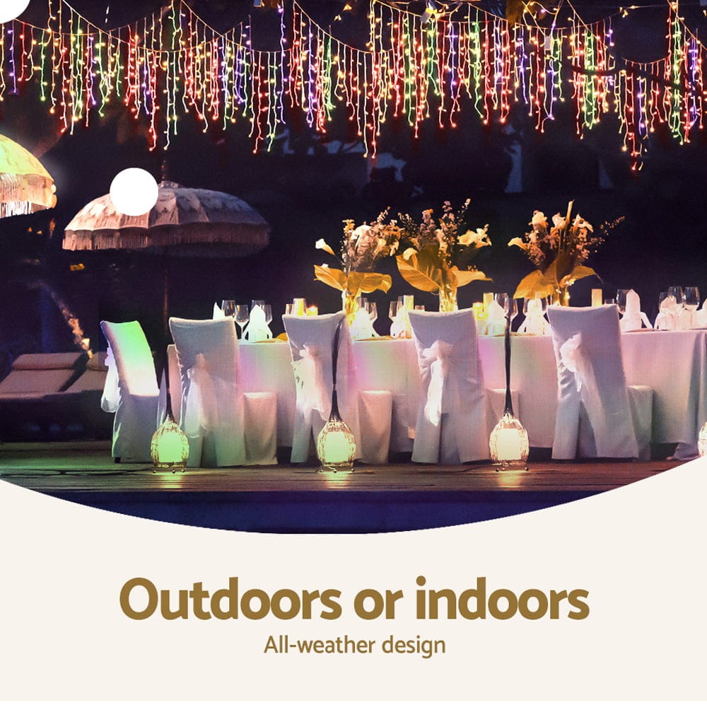 Jingle Jollys Occasions > Christmas > Outdoor Decorations & Lights 12.5M Christmas Lights Solar Icicle String Light Multi Colour Jingle Jollys