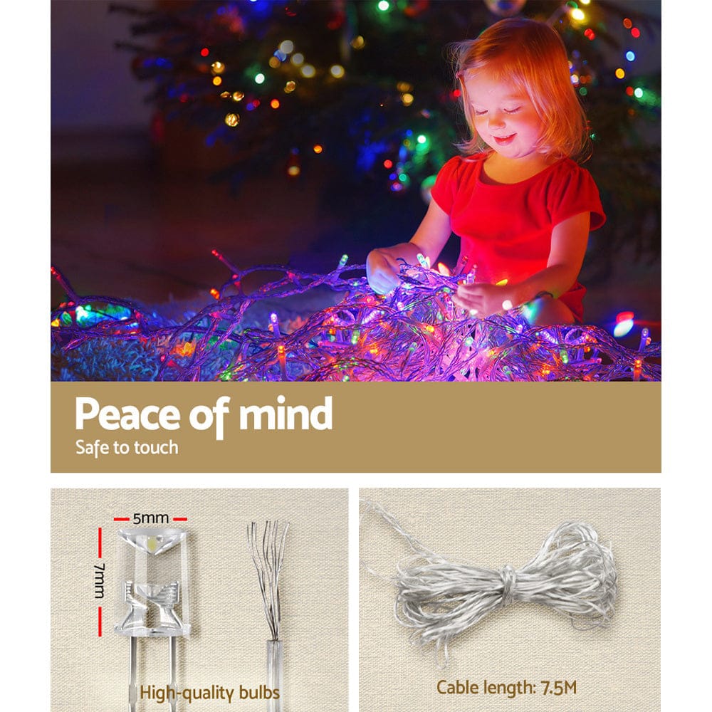 Jingle Jollys Occasions > Christmas > Outdoor Decorations & Lights 12.5M Christmas Lights Solar Icicle String Light Multi Colour Jingle Jollys