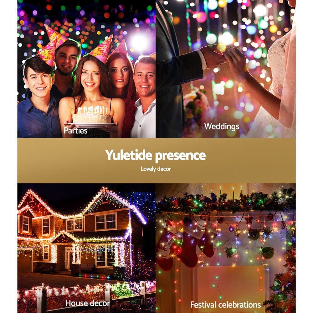 Jingle Jollys Occasions > Christmas > Outdoor Decorations & Lights 12.5M Christmas Lights Solar Icicle String Light Multi Colour Jingle Jollys