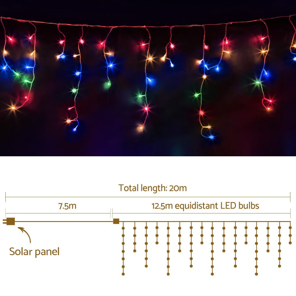 Jingle Jollys Occasions > Christmas > Outdoor Decorations & Lights 12.5M Christmas Lights Solar Icicle String Light Multi Colour Jingle Jollys