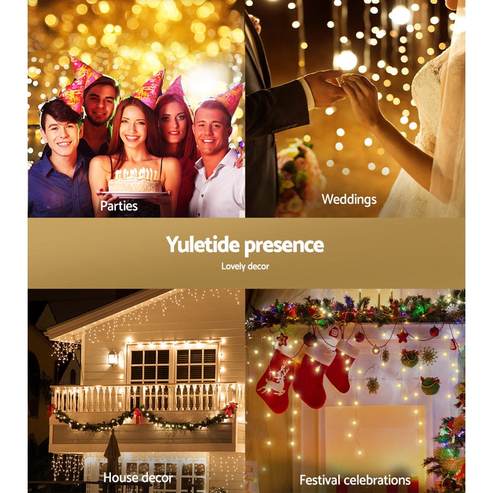 Jingle Jollys Occasions > Christmas > Outdoor Decorations & Lights 12.5M Christmas Lights Solar Icicle String Light Warm White Jingle Jollys