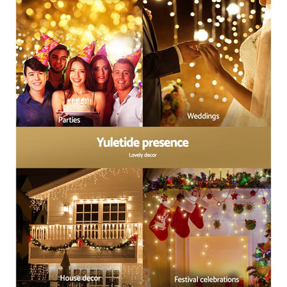 Jingle Jollys Occasions > Christmas > Outdoor Decorations & Lights 12.5M Christmas Lights Solar Icicle String Light Warm White Jingle Jollys