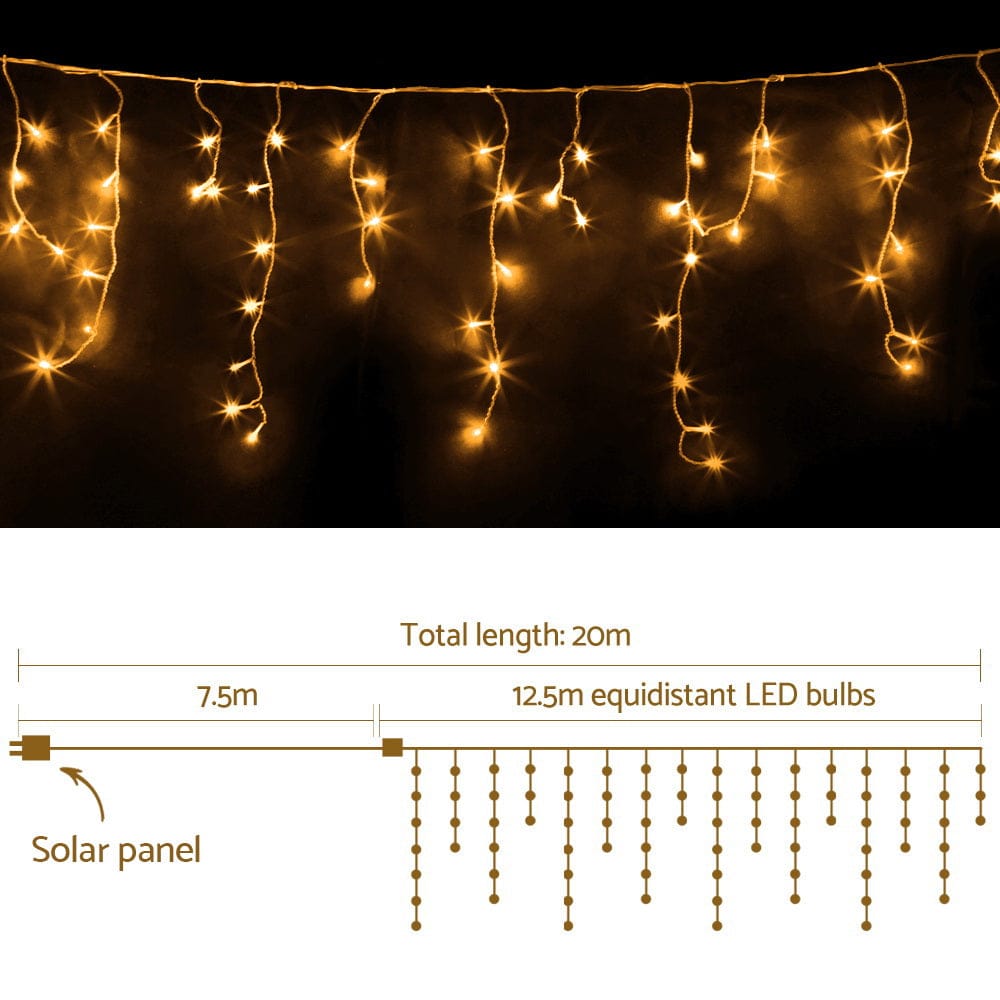 Jingle Jollys Occasions > Christmas > Outdoor Decorations & Lights 12.5M Christmas Lights Solar Icicle String Light Warm White Jingle Jollys