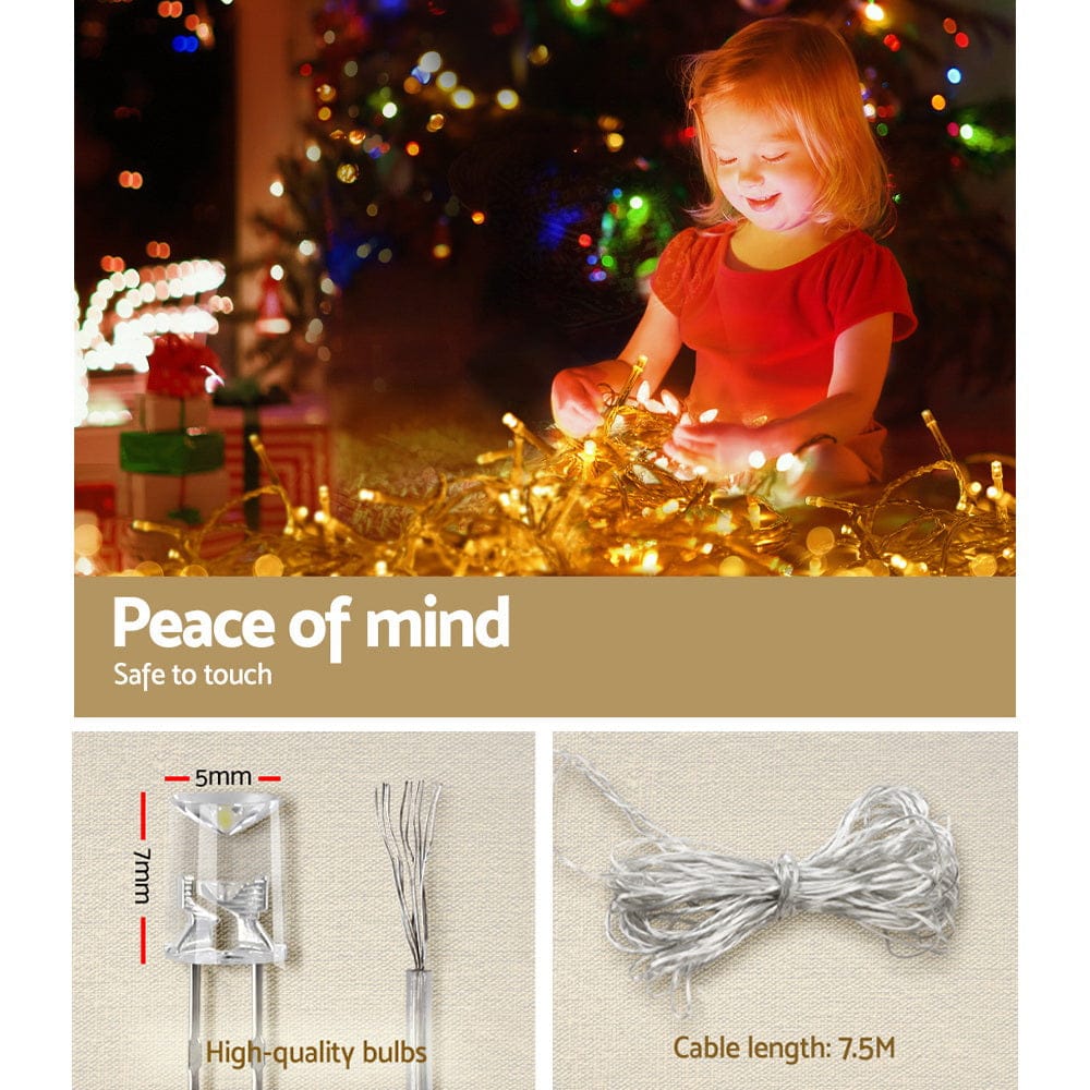 Jingle Jollys Occasions > Christmas > Outdoor Decorations & Lights 12.5M Christmas Lights Solar Icicle String Light Warm White Jingle Jollys
