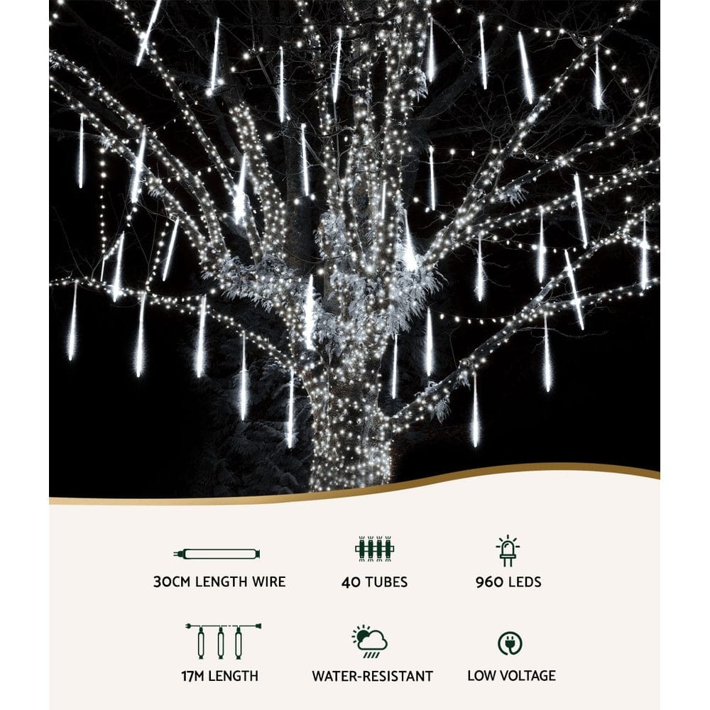 Jingle Jollys Occasions > Christmas > Outdoor Decorations & Lights 12M Christmas Lights Icicle Light 960 LED Falling Metor Jingle Jollys