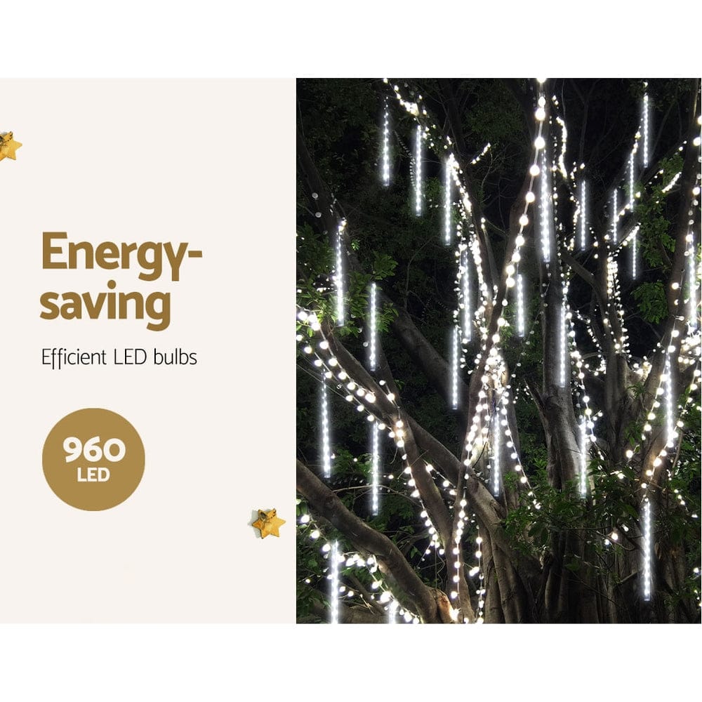 Jingle Jollys Occasions > Christmas > Outdoor Decorations & Lights 12M Christmas Lights Icicle Light 960 LED Falling Metor Jingle Jollys
