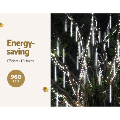 Jingle Jollys Occasions > Christmas > Outdoor Decorations & Lights 12M Christmas Lights Icicle Light 960 LED Falling Metor Jingle Jollys
