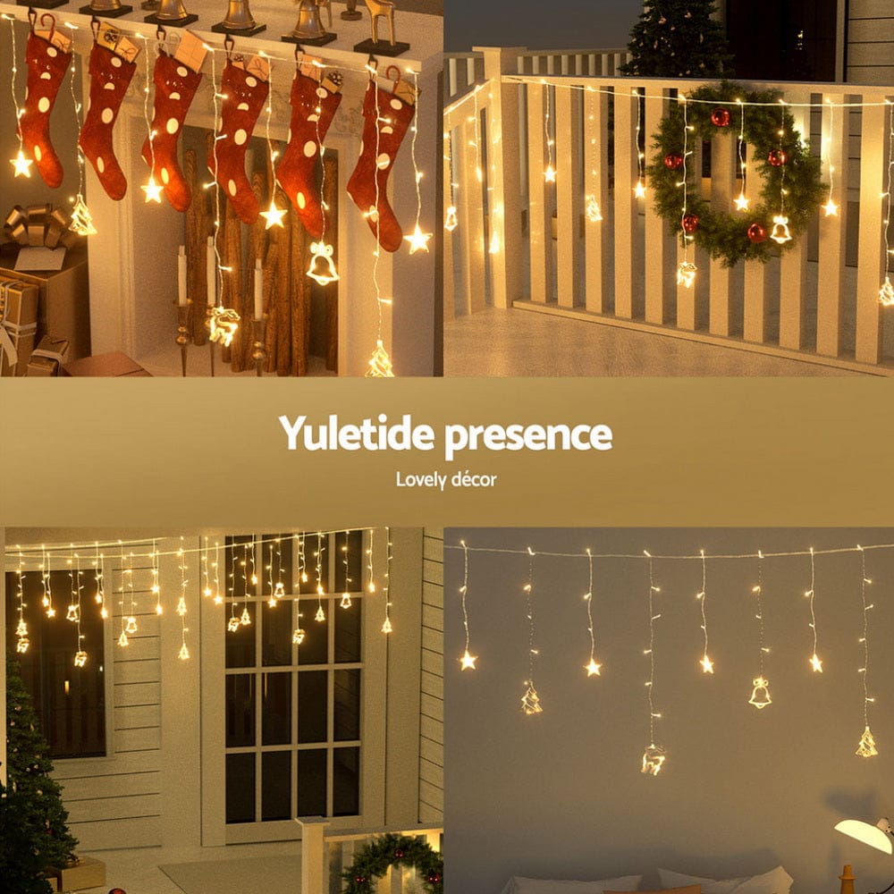 Jingle Jollys Occasions > Christmas > Outdoor Decorations & Lights 138 LED 3M Christmas Lights Icicle Light Warm White Jingle Jollys