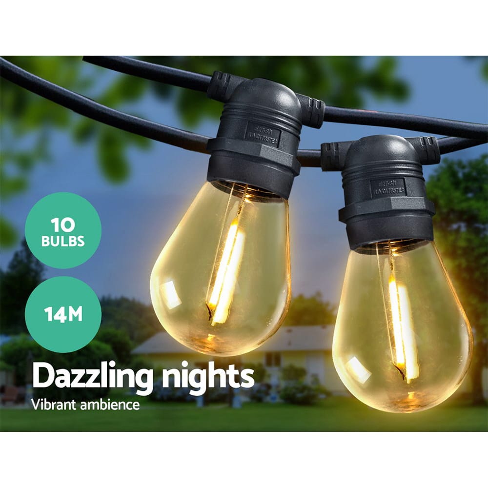 Jingle Jollys Occasions > Christmas > Outdoor Decorations & Lights 14m LED Festoon String Lights Christmas Decorations Wedding Party Outdoor Garden