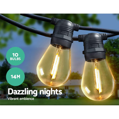 Jingle Jollys Occasions > Christmas > Outdoor Decorations & Lights 14m LED Festoon String Lights Christmas Decorations Wedding Party Outdoor Garden