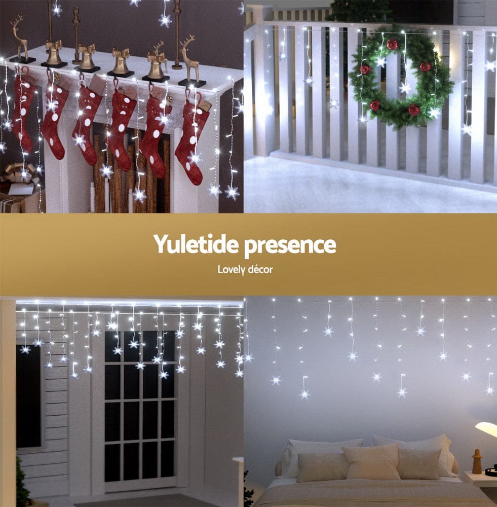 Jingle Jollys Occasions > Christmas > Outdoor Decorations & Lights 160 LED 6M Christmas Lights Icicle Light Solar Cold Jingle Jollys