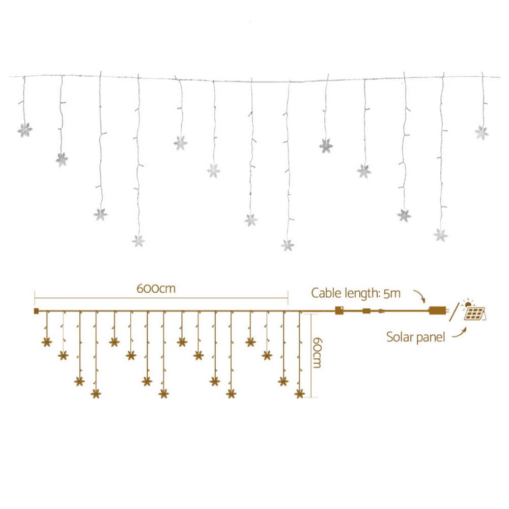 Jingle Jollys Occasions > Christmas > Outdoor Decorations & Lights 160 LED 6M Christmas Lights Icicle Light Solar Cold Jingle Jollys