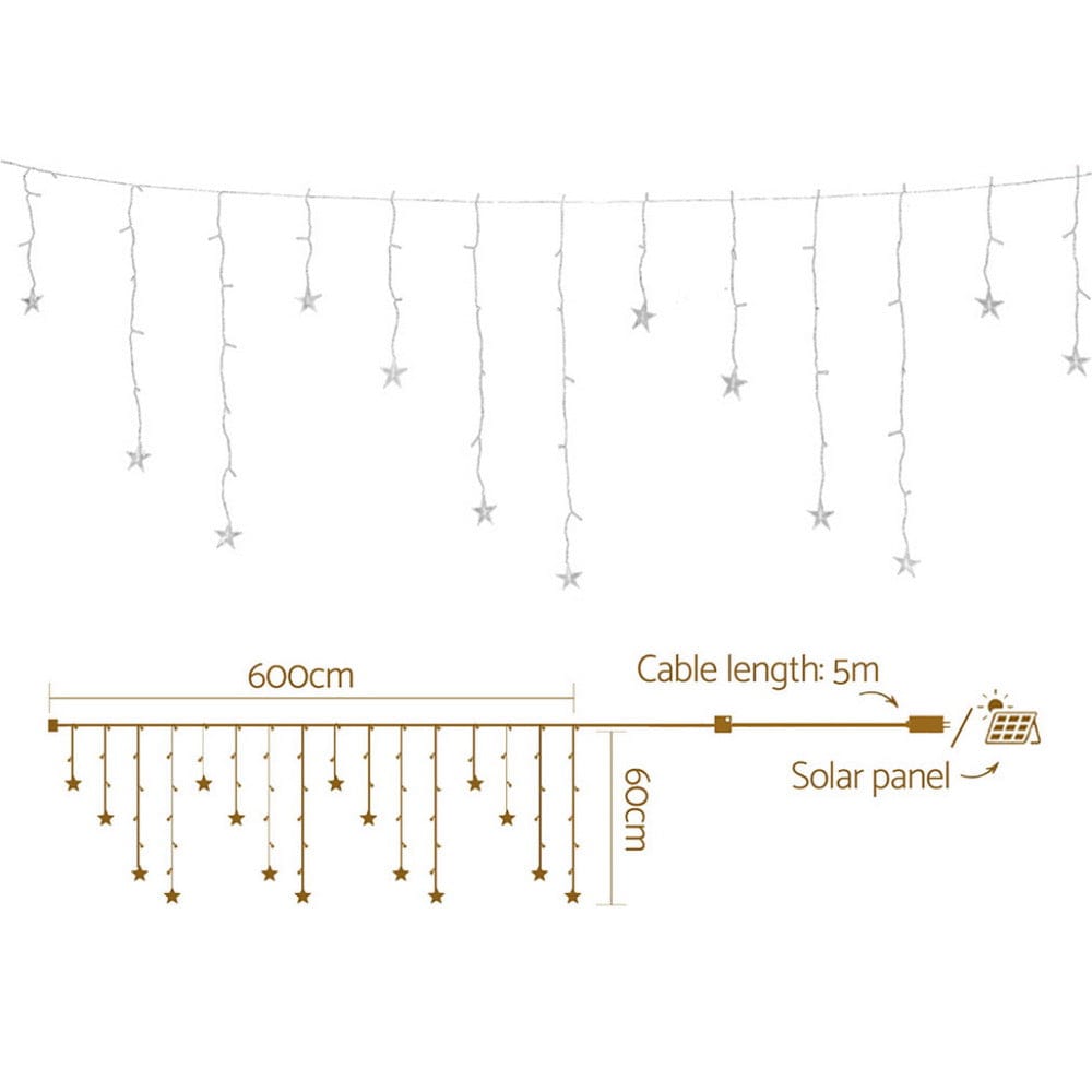 Jingle Jollys Occasions > Christmas > Outdoor Decorations & Lights 160 LED 6M Christmas Lights Icicle Light Solar Warm Jingle Jollys