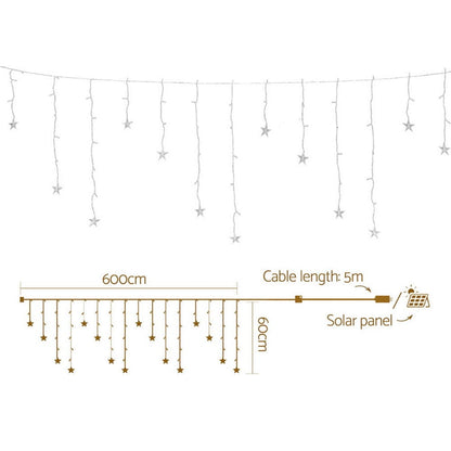 Jingle Jollys Occasions > Christmas > Outdoor Decorations & Lights 160 LED 6M Christmas Lights Icicle Light Solar Warm Jingle Jollys