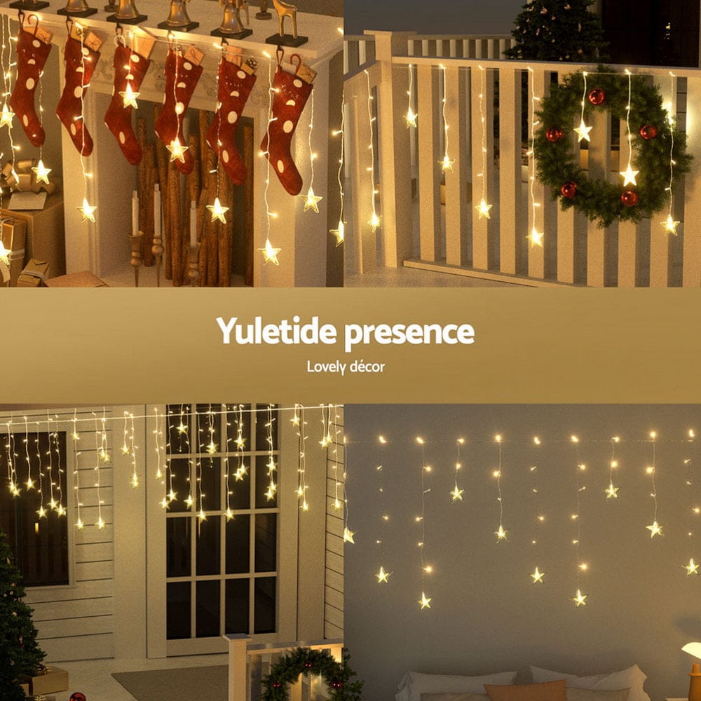 Jingle Jollys Occasions > Christmas > Outdoor Decorations & Lights 160 LED 6M Christmas Lights Icicle Light Solar Warm Jingle Jollys