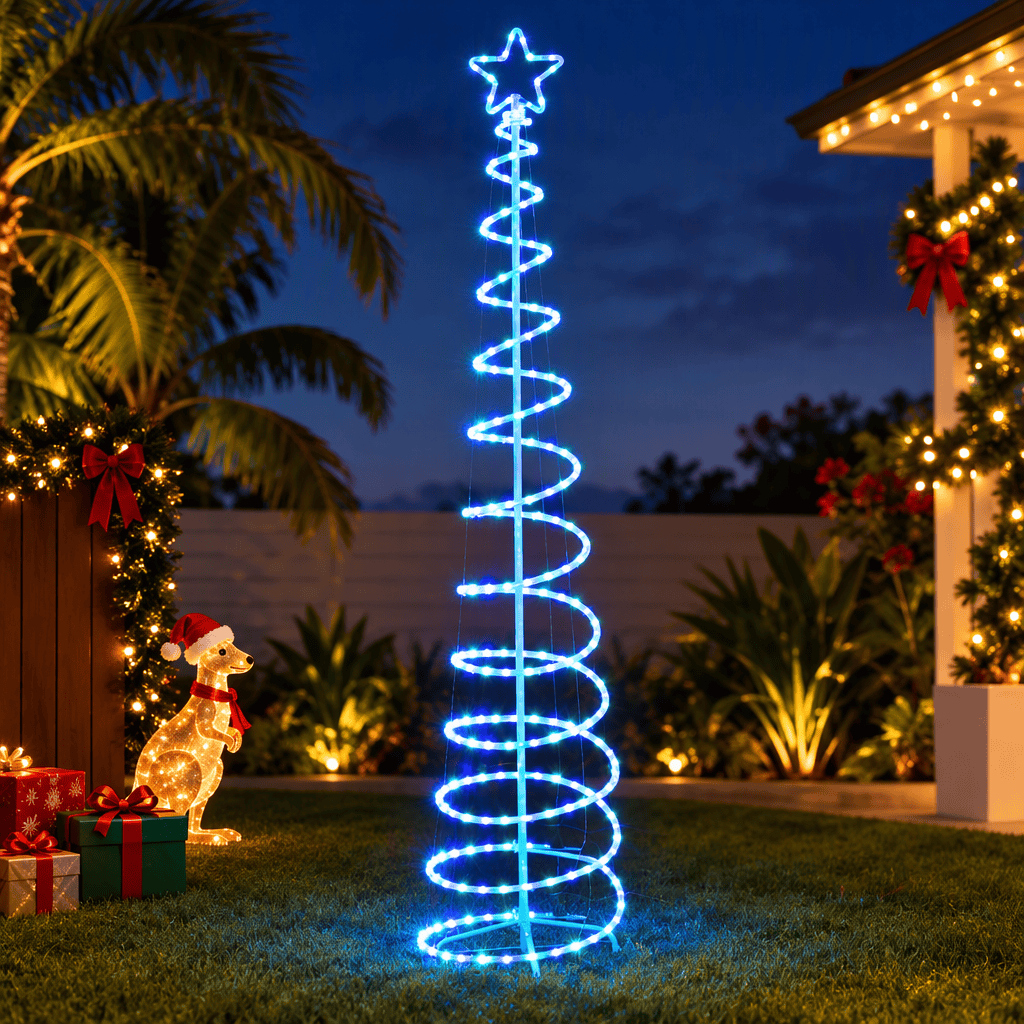 Jingle Jollys Occasions > Christmas > Outdoor Decorations & Lights 2.4M Christmas Tree LED Solar Motif Lights Jingle Jollys