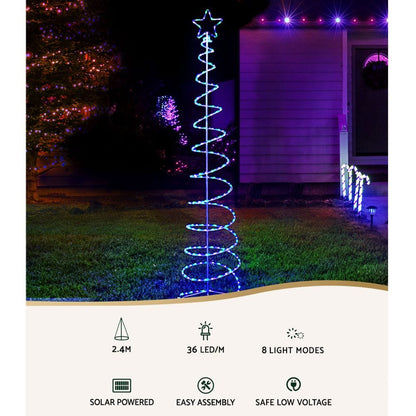 Jingle Jollys Occasions > Christmas > Outdoor Decorations & Lights 2.4M Christmas Tree LED Solar Motif Lights Jingle Jollys