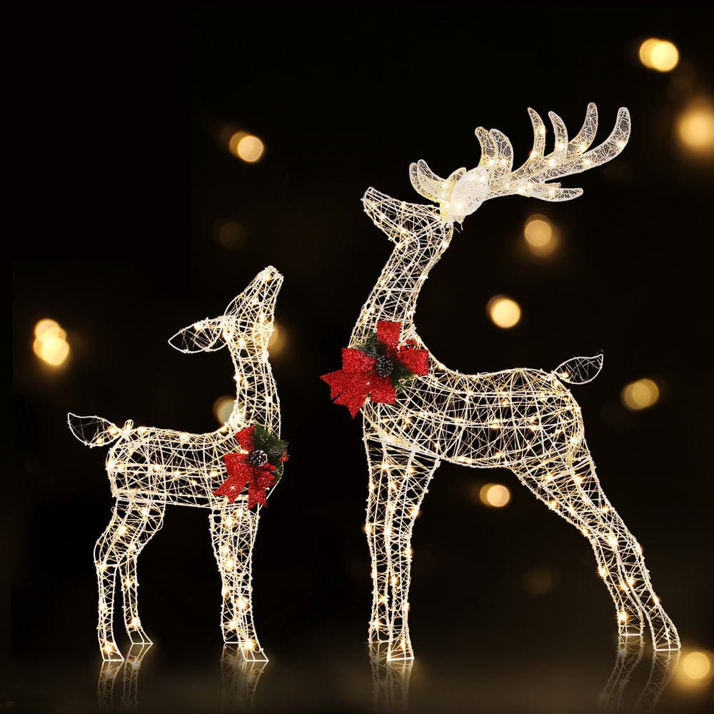 Jingle Jollys Occasions > Christmas > Outdoor Decorations & Lights 2 PCS Christmas Lights 170 LED Fairy Light Reindeer Decorations Jingle Jollys