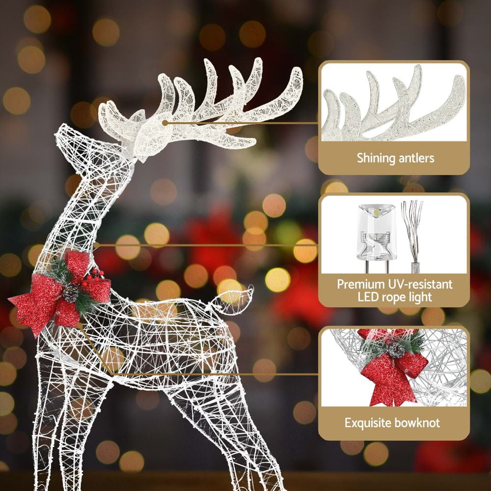 Jingle Jollys Occasions > Christmas > Outdoor Decorations & Lights 2 PCS Christmas Lights 170 LED Fairy Light Reindeer Decorations Jingle Jollys
