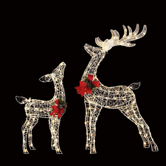 Jingle Jollys Occasions > Christmas > Outdoor Decorations & Lights 2 PCS Christmas Lights 170 LED Fairy Light Reindeer Decorations Jingle Jollys