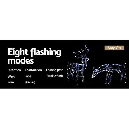 Jingle Jollys Occasions > Christmas > Outdoor Decorations & Lights 2 PCS Christmas Lights Reindeers 200 LED Decorations Jingle Jollys