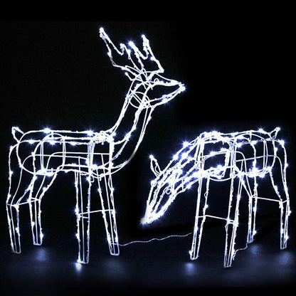 Jingle Jollys Occasions > Christmas > Outdoor Decorations & Lights 2 PCS Christmas Lights Reindeers 200 LED Decorations Jingle Jollys